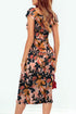 Print Off Shoulder Slit Bodycon Midi Dress